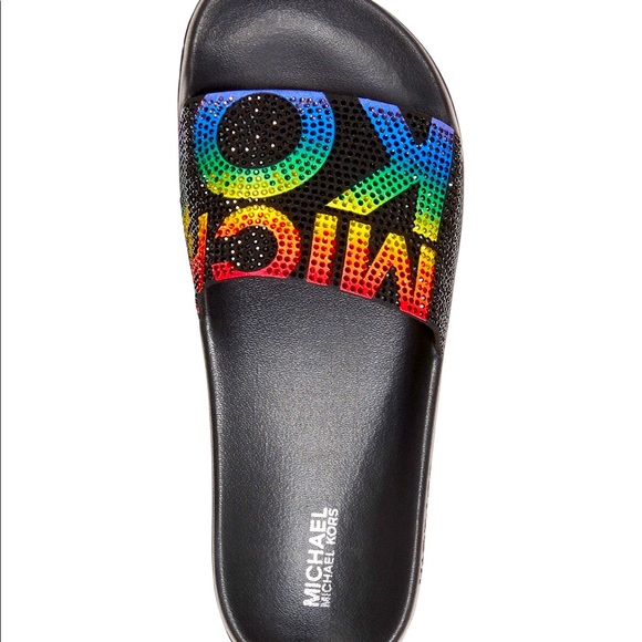 Michael Kors Rainbow bling slides - Picture 2 of 4
